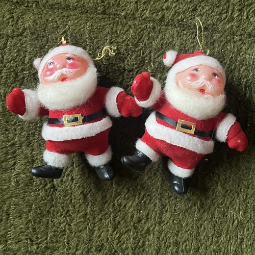Vintage red plastic flocked - plastic,