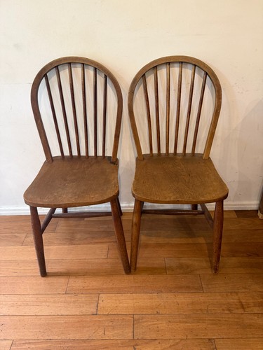 Pair antique windsor dining - pair,