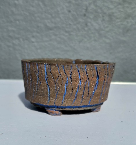 Handmade blue crackle bonsai - blue,