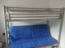 Silver Metal Futon Bunk Bed
