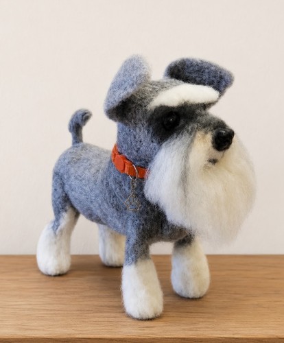 Hand made felted dog - made,