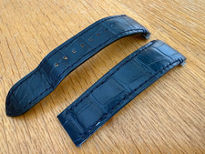 Authentic Cartier Santos Medium Watch Strap - Blue Alligator - 100x80mm