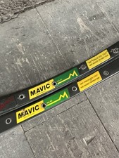 VINTAGE Mavic MA40 36h GREY Clincher Rims yellow & green label RIM#020