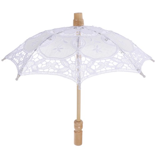 Vintage white bridal parasol - vintage,