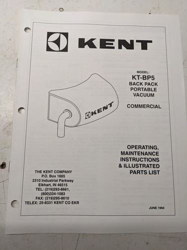 Kent operation parts manual - operation, &