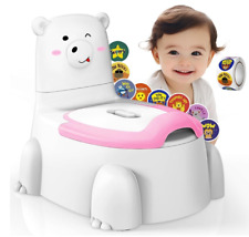 Used Polar Bear Kids Potty Training Toilet Seat, Toddler Toilet Chair, Pink