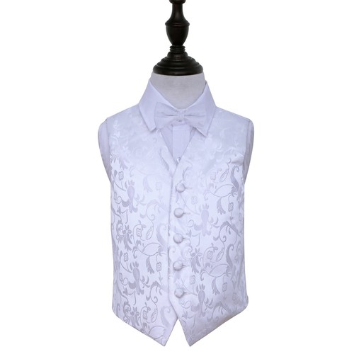 White woven floral boys - white,