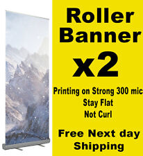 2 x Roller Banner Pull Up Pop up 80x200cm Full colour print exhibition display