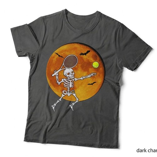 Skeleton tennis halloween - tennis,