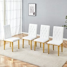 Set of 4 Dining Chairs, White