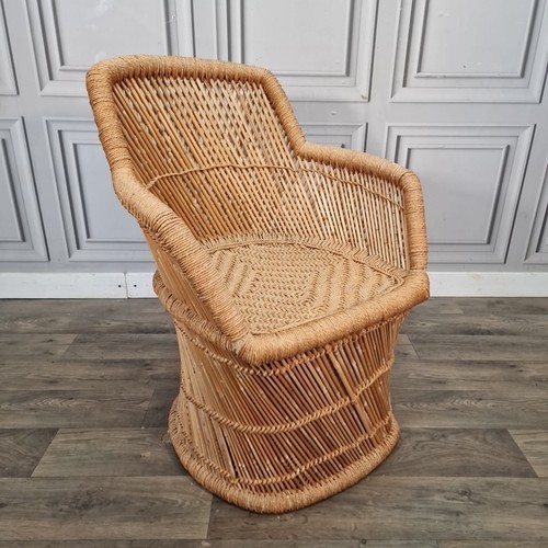 Vintage rattan armchair tub - rattan,