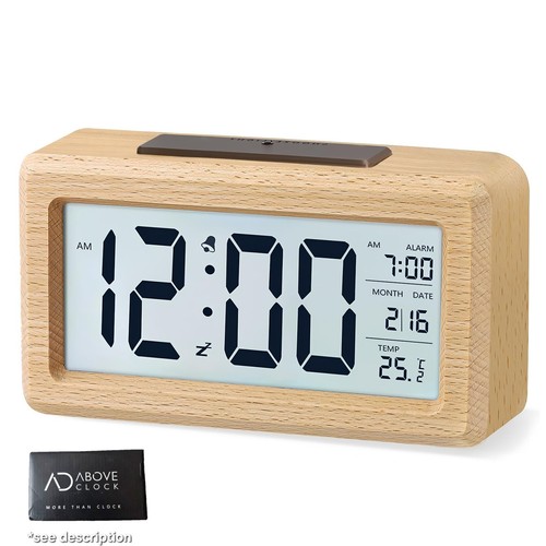 Aboveclock wooden alarm clock - wooden,