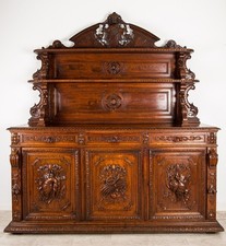 Antique french oak sideboard - antique,