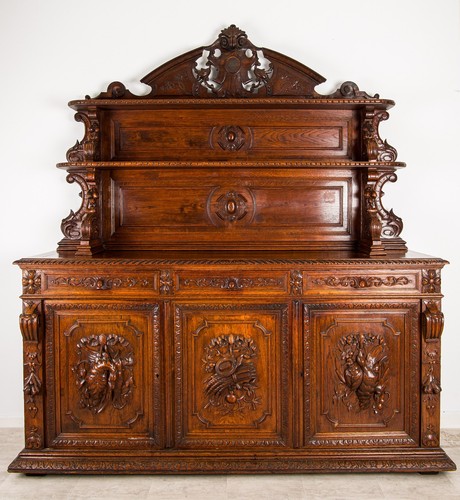 Antique french oak sideboard - oak,