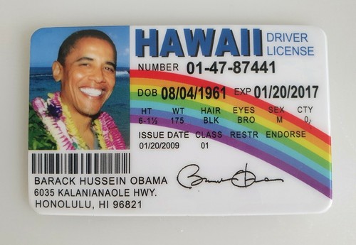 Novelty obama drivers license - drivers,