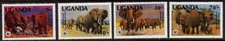 UGANDA 1983 - SG406-9 Set of 4 Elephants  Endangered Species U/M Catalogue £9.50