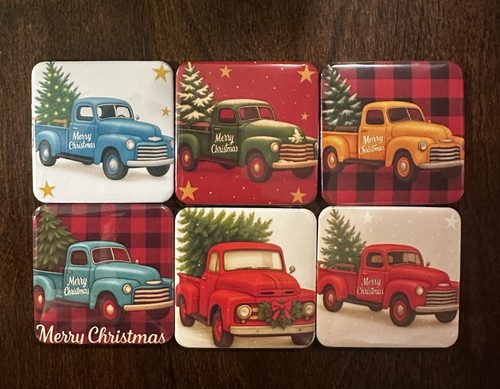 Vintage christmas truck magnet - christmas,