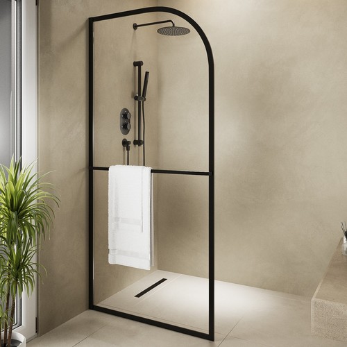 800mm black curved glass - black,