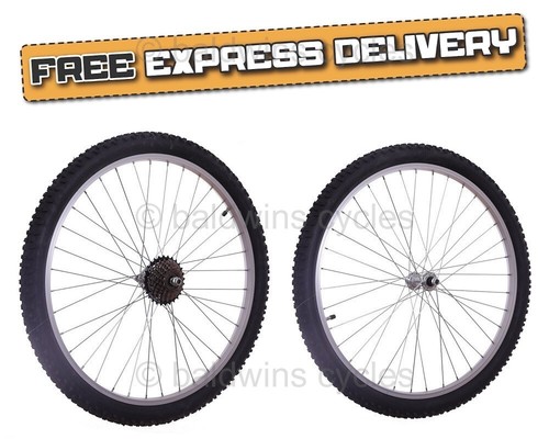 Pair mountain bike wheels - bike,