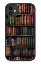 Vintage Bookshelf Rubber Phone Case Books Book Shelf Library Bookcase Old DE01