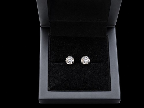 Genuine diamond stud earrings - diamond,