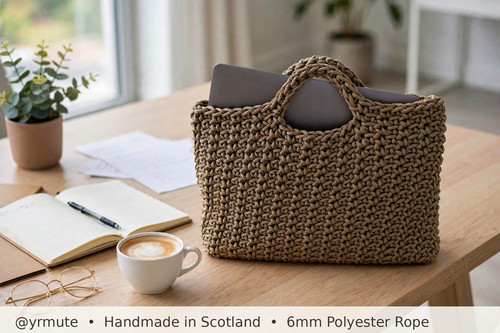 Handmade brown crochet bag - crochet,