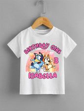 Personalised Kids Birthday T-Shirt,  girls   top bluey t shirt
