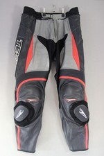 TEKNIC LEATHER BIKER TROUSERS + ARMOUR/KNEE SLIDERS: WAIST 36-38"/INSIDE LEG 31"