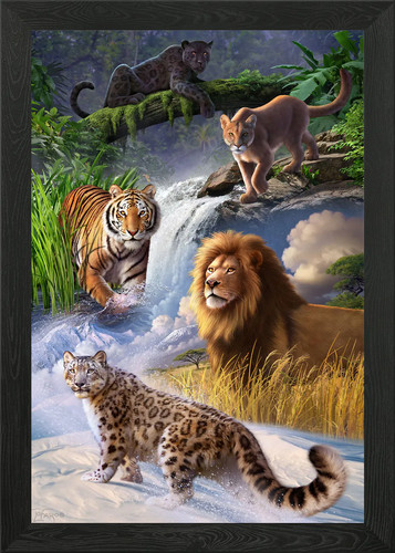 Big cats framed wall - big,