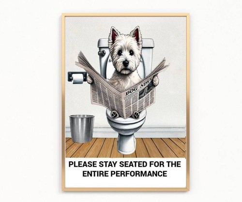 Funny bathroom westie - , terrier