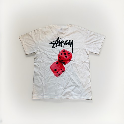 Stussy dice logo shirt white - t,