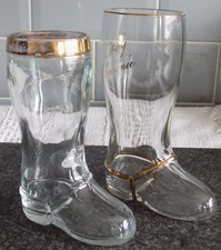 VINTAGE GLASS BOOT GLASSES