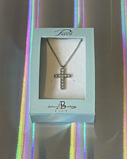 Adrian Buckley Pavé Cross Necklace. In Original Box. 