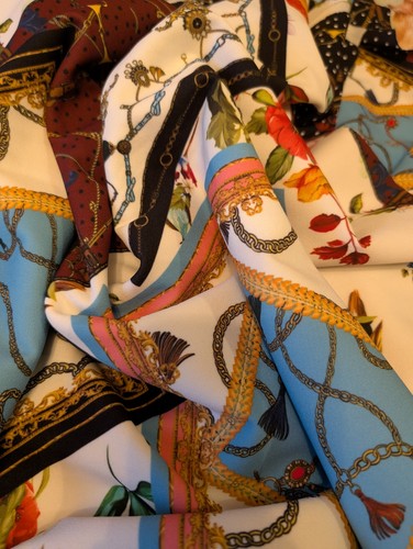 Floral chains scuba fabric - floral,
