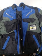 Rev'it Textile Motorcycle Jacket with Elasticated Waist Black/Blue/Grey Size XL