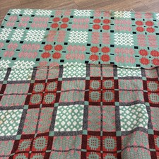 Welsh Tapestry Wool Blanket Reversible Throw Green 60” x 93” 