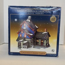 Vtg 2001 Santa's Workbench Collection Classic  - Crooked Creek Cabin 2 Lights