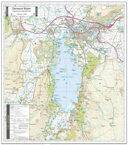 Map derwent water lake - derwent,