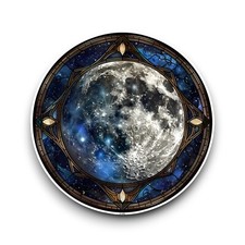 LARGE Full Moon Space Stained