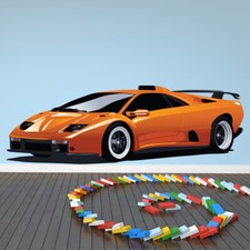 Orange Lamborghini Car Wall Sticker WS-41170