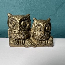 Vintage Brass Owl Family