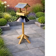 Wooden Bird Table Slate Roof