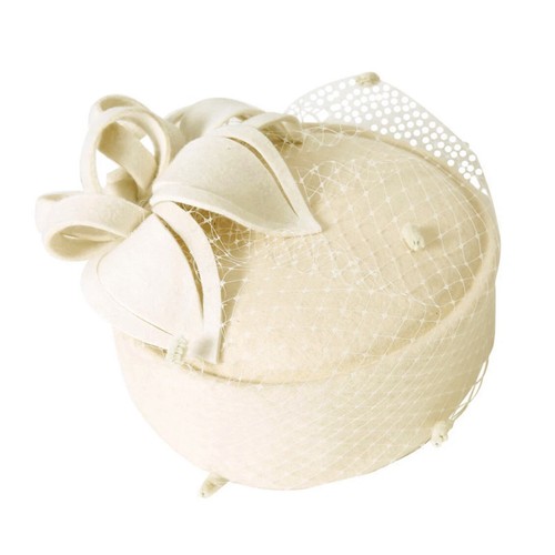Royal pillbox hat - royal, veil