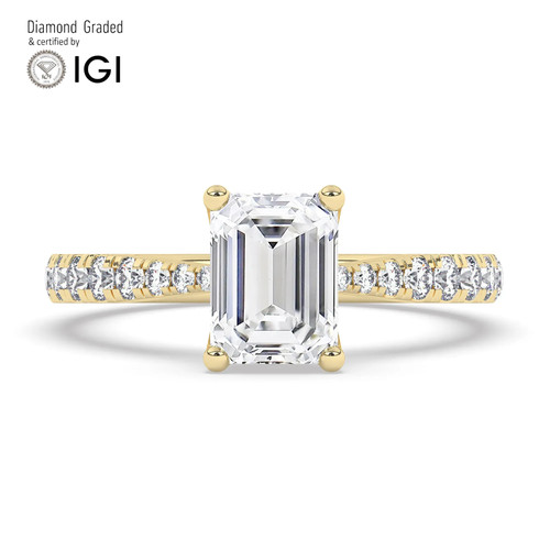 Emerald diamond engagement - emerald,