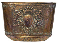 VERY OLD DECORATIVE COPPER WATER TANK - HERALDIC NOSTELL PRIORY INTEREST RARE