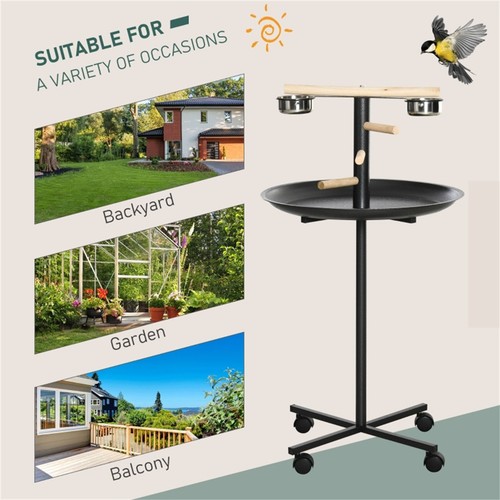 Portable bird stand with - portable, wood