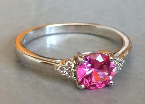 Pink sapphire ring - pink, 6mm