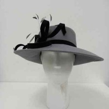 NIGEL RAYMENT Formal Hat Hatinator Fascinator Wedding Grey Felt - Size 55cm