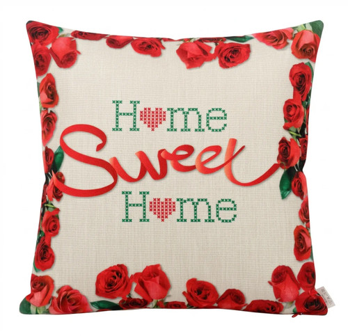 Cushion cover red - red, linen