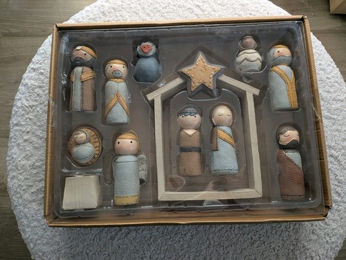 Rustic piece nativity set - rustic,